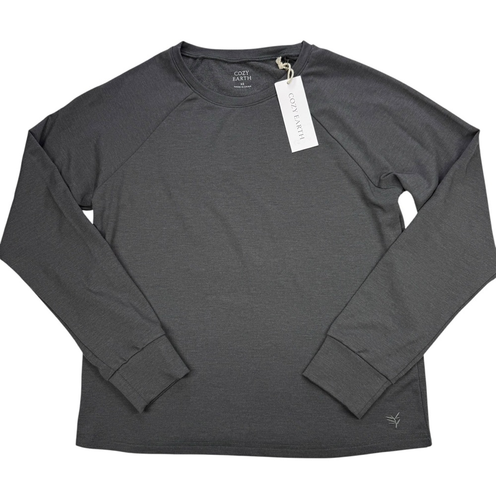 Cozy Earth Bamboo Ultra-Soft Raglan Pullover Crew, XS, NWT